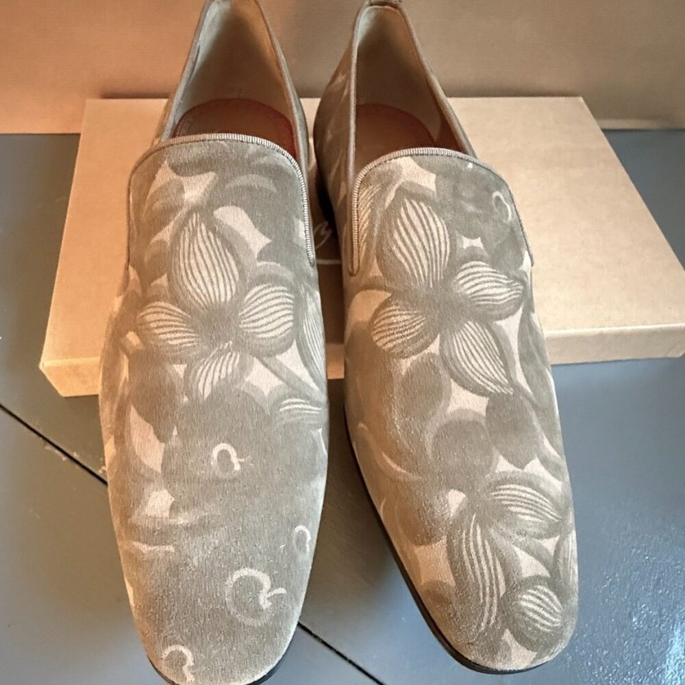 Christian Louboutin 3240038 Dandelion‎ Flat Velvet Leather Loafers shoes, 43